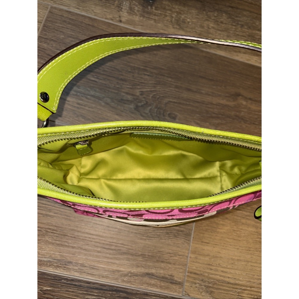 Coach Bleecker Daisy Patchwork Demi Bag F14725 Pink Green Striped Vintage Y2K - Picture 10 of 12